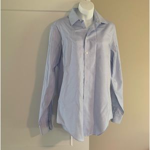 Blue and white plaid Calvin Klein collared button up